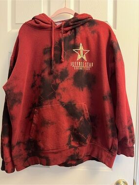 #6 Jeffree Star Women’s Vampire Blood Red & Black Tie-Dye Pullover Hoodie Large